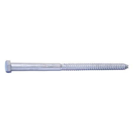 Midwest Fastener Lag Screw, 1/2 in, 10 in, Steel, Hot Dipped Galvanized Hex Hex Drive, 25 PK 05603